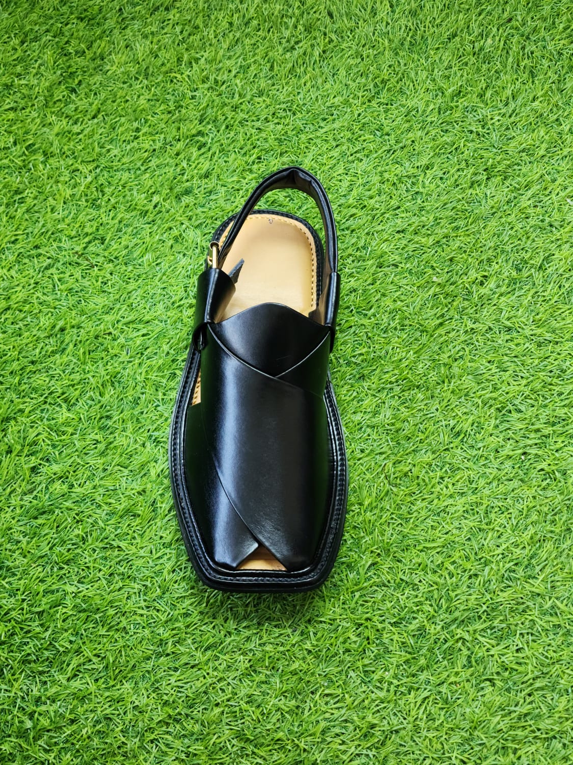 Peshaweri Smart Zalmai Plan Black Chappal